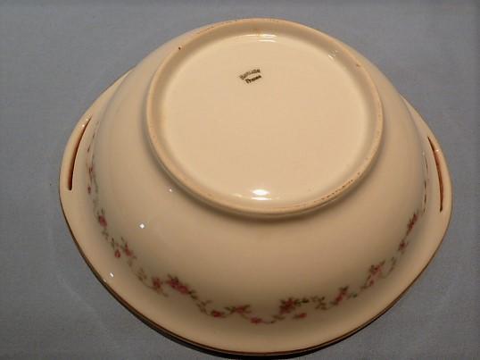 HAVILAND CHINA FRANCE ROSE GARLAND OPEN HANDLE VEGETABLE BOWL