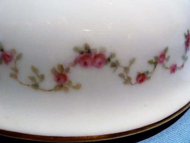 HAVILAND CHINA FRANCE ROSE GARLAND OPEN HANDLE VEGETABLE BOWL