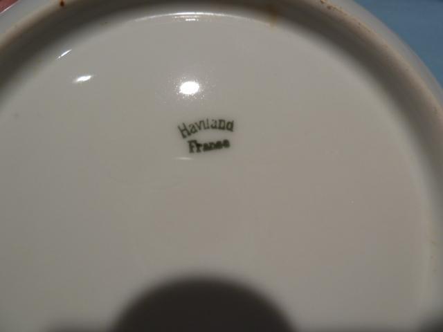 HAVILAND CHINA FRANCE ROSE GARLAND OPEN HANDLE VEGETABLE BOWL