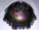 VINTAGE IMPERIAL PURPLE BLUE CARNIVAL GLASS WINDMILL RUFFLED BOWL #514
