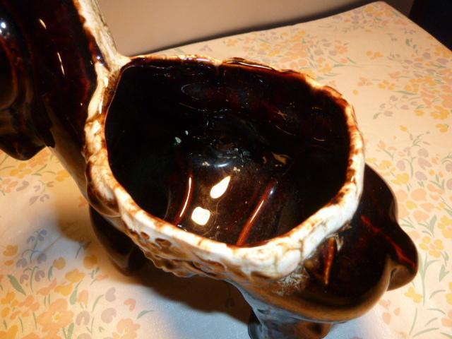 USA POTTERY BROWN DONKEY PLANTER