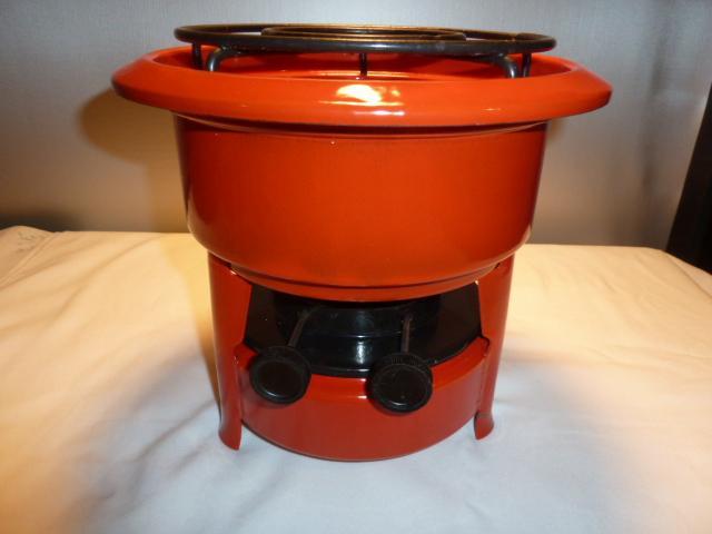 Antique Dutch ORIGINAL HALLER RED Enamelware stove kerosene fuel 1 burner