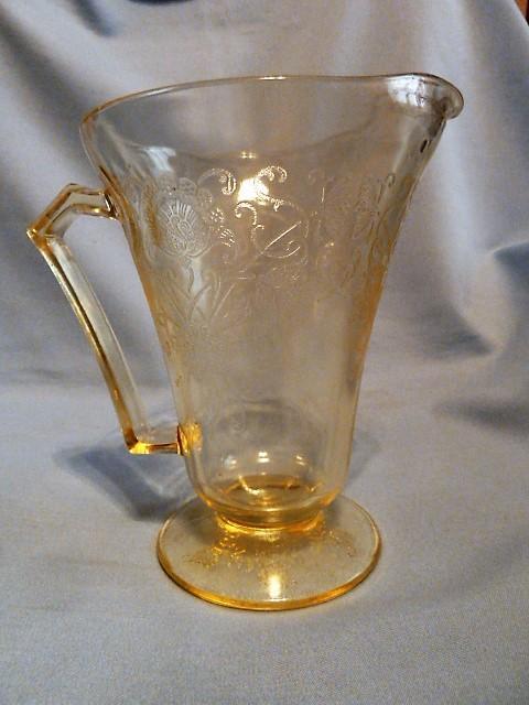 YELLOW Depression Glass FLORENTINE POPPY #2 PITCHER