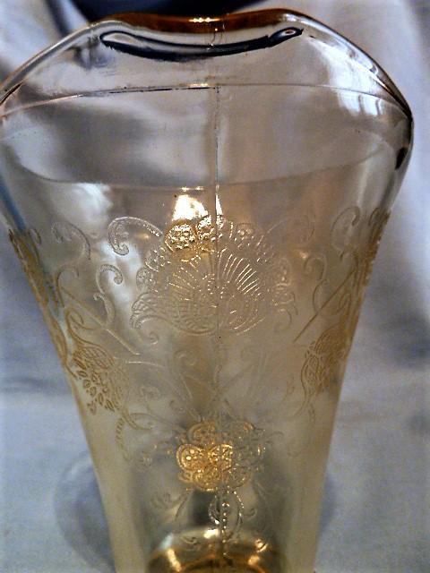 YELLOW Depression Glass FLORENTINE POPPY #2 PITCHER