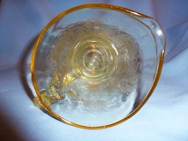 YELLOW Depression Glass FLORENTINE POPPY #2 PITCHER