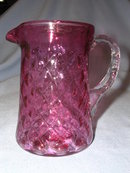 VINTAGE CRANBERRY QUILTED GLASS CREAMER