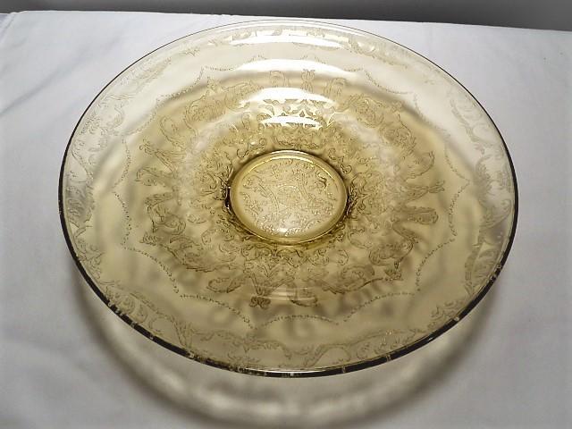 VINTAGE MADRID AMBER DEPRESSION GLASS LOW CONSOLE BOWL BY FEDERIAL GLASS