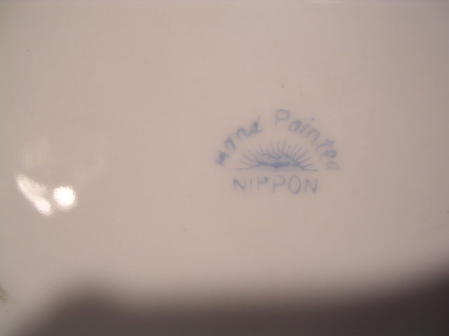 HANDPAINTED NIPPON SQUARE FLORAL HANDLED SMALL DISH