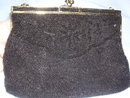 ELEGANT 1930's BLACK BEADED EVENING PURSE OR BAG