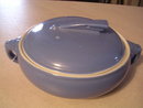 HALL CHINA SUNDIAL DELPHINIUM BLUE COVERED CASSEROLE