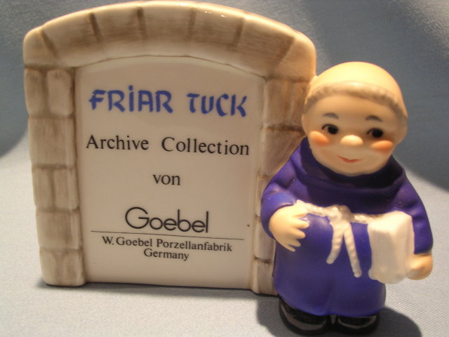RARE GOEBEL BLUE FRIAR TUCK ARCHIVE COLLECTION SIGN FIGURINE SIGNED