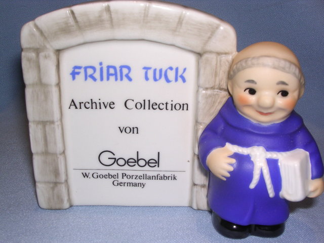 RARE GOEBEL BLUE FRIAR TUCK ARCHIVE COLLECTION SIGN FIGURINE SIGNED