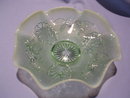 NORTHWOOD BLOSSOMS AND PALMS OPALESCENT AQUA BOWL