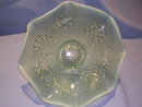 NORTHWOOD BLOSSOMS AND PALMS OPALESCENT AQUA BOWL