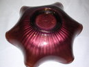 FENTON STIPPLED RAY SCALE AMETHYST CARNIVAL GLASS BOWL