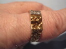 VINTAGE DIAMOND AND GOLD NUGGET RING 10K