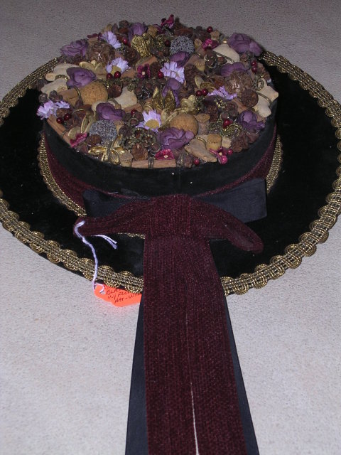 BAVARIAN HAT WALL HANGING VELVET and FLORAL