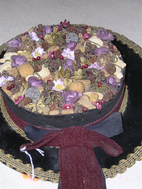 BAVARIAN HAT WALL HANGING VELVET and FLORAL