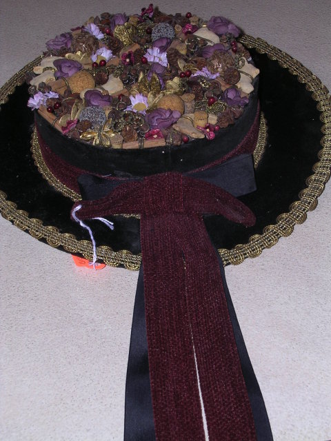 BAVARIAN HAT WALL HANGING VELVET and FLORAL