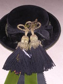 BAVARIAN HAT WALL HANGING BLACK AND GREEN VELVET
