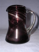 VINTAGE PURPLE TO CLEAR GLASS PITCHER