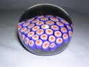 GLASS BALL PAPER WEIGHT WITH FLORAL DESIGN