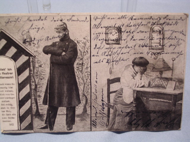 1906 GERMAN SOLDIER POSTCARD WITH STAMP