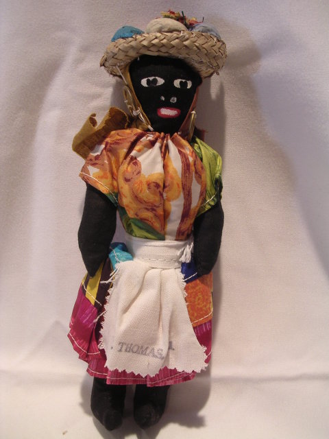 CLOTH BLACK SOUVENIR DOLL ST THOMAS
