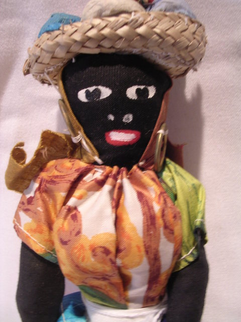 CLOTH BLACK SOUVENIR DOLL ST THOMAS