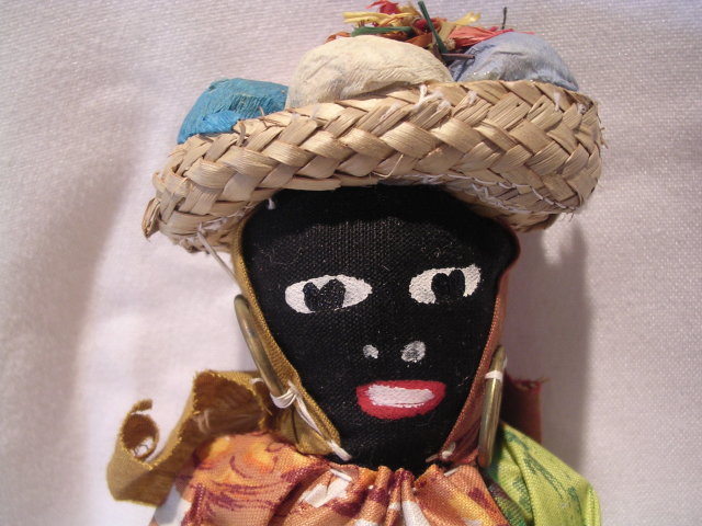 CLOTH BLACK SOUVENIR DOLL ST THOMAS