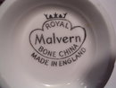 ROYAL MALVERN BONE CHINA PINK THISTLE FLOWER 3 PIECE CUP, SAUCER AND DESERT DISH SET