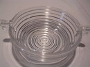 2 CRYSTAL MANHATTAN HORIZONTAL RIBBED 4 1/2 SAUCE BOWLS WITH HANDLE