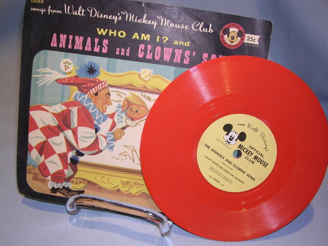 WALT DISNEY'S MICKEY MOUSE CLUB ANIMALS & CLOWN'S SONG 78RPM