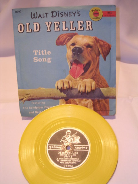 WALT DISNEY'S OLD YELLER 78 RPM GOLDEN RECORD IN ORIGINAL SLEEVE D390