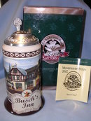 THE ANHEISER BUSCH COLLECTORS CLUB 2002 MEMBERSHIP STEIN BUSCH'S INN 1914 MIB