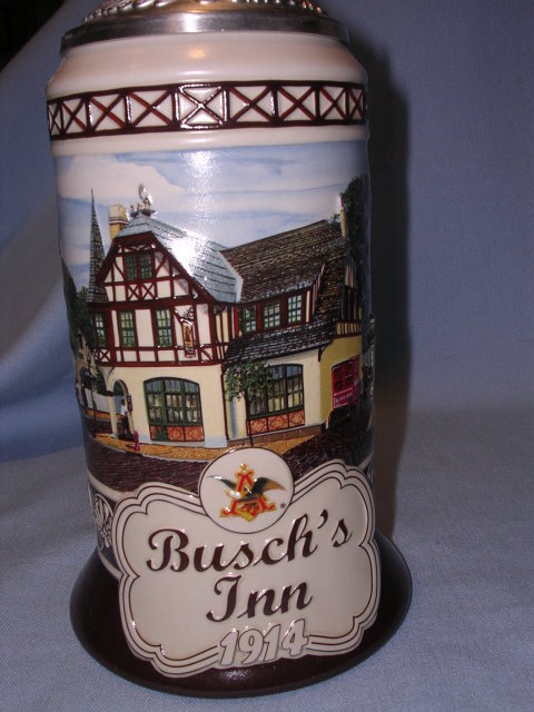 THE ANHEISER BUSCH COLLECTORS CLUB 2002 MEMBERSHIP STEIN BUSCH'S INN 1914 MIB