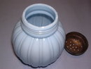 ANTIQUE MELLIGO BLUE SUGAR SHAKER MUFFINEER BY CONSOLIDATED LAMP & GLASS