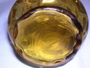 ANTIQUE AMBER THUMBPRINT SYRUP JUG PITCHER WITH PEWTER LID