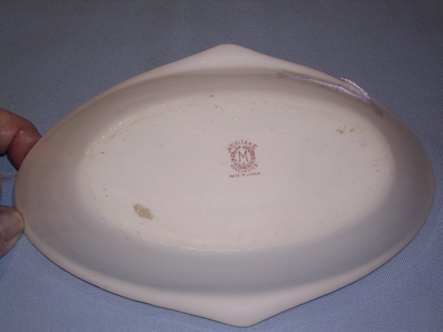 NORITAKE LUSTER WARE OVAL RELISH DISH WITH CENTER FLOWERS