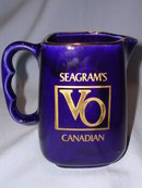 SEAGRAM'S VO CANADIAN WHISKEY BAR WATER PITCHER COBALT BLUE