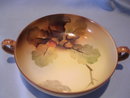 NORITAKE ACORN AND OAK LEAVES DOUBLE MORIAGE HANDLED DISH BOWL GREEN 27 MARK