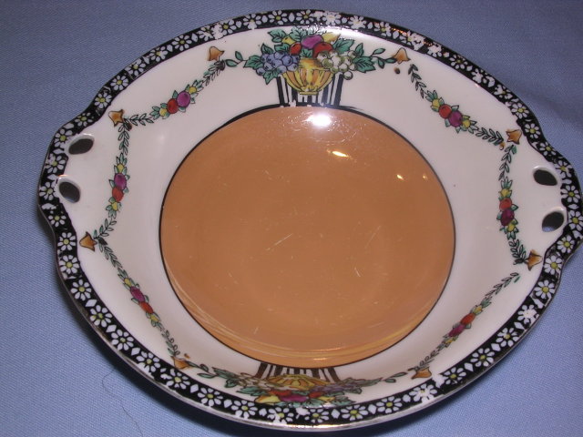 NORITAKE FLORAL FRUIT LUSTERWARE HANDLED BOWL