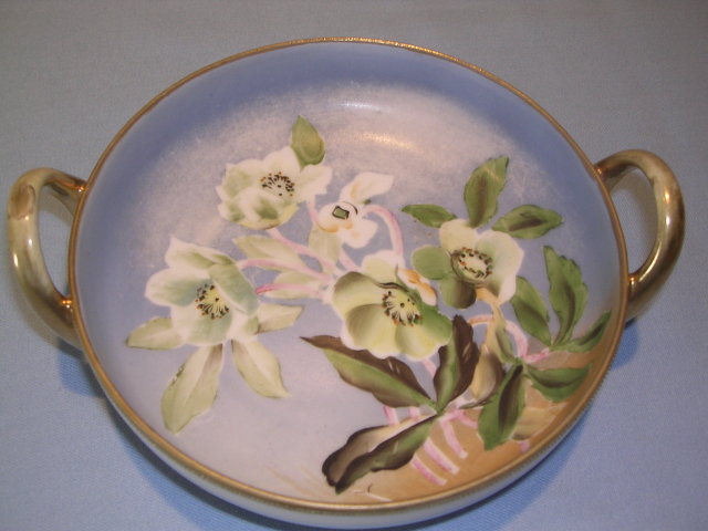 NORITAKE MORIMURA NIPPON FLORAL HANDLED BOWL #21 MARK