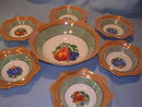 7 PIECE LUSTERWARE FRUIT OR BERRY BOWL SET