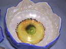 NORITAKE 3 PIECE SAUCE OR MAYO SET LOTUS BLOSSOM BLUE RED MARK #27