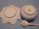 NORITAKE 3 PIECE SAUCE OR MAYO SET LOTUS BLOSSOM BLUE RED MARK #27