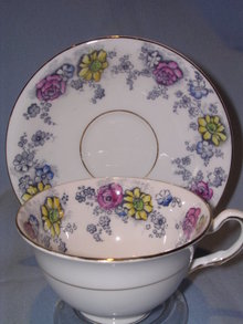 TAYLOR &KENT LTD ENGLISH BONE CHINA CUP & SAUCER MULT-FLORAL