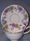 TAYLOR &KENT LTD ENGLISH BONE CHINA CUP & SAUCER MULT-FLORAL