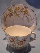 TAYLOR &KENT LTD ENGLISH BONE CHINA FLUTED CUP & SAUCER MULT-FLORAL