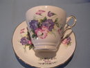 REGENCY ENGLISH BONE CHINA JULY VIOLETS CUP & SAUCER